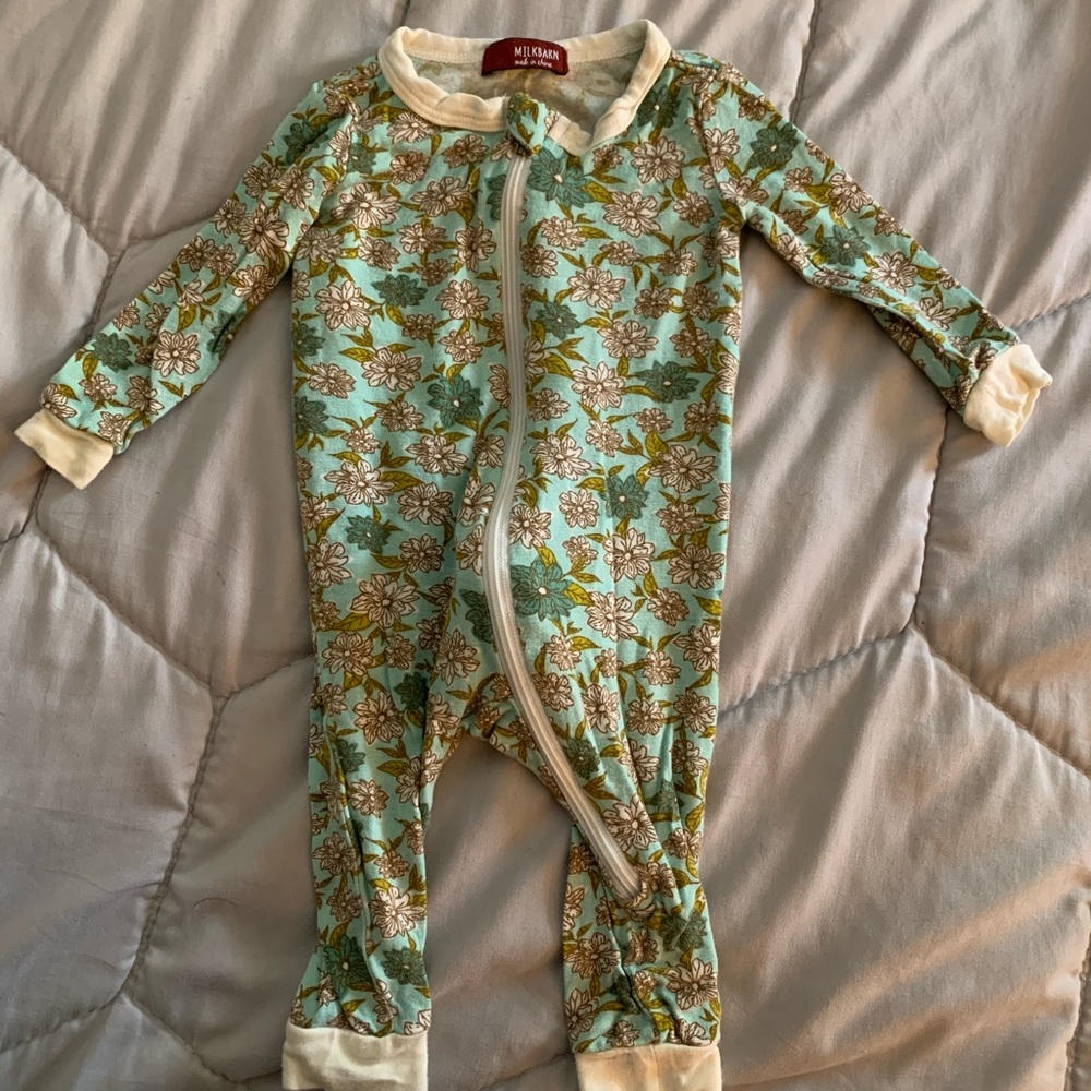 Milkbarn Bamboo floral bodysuit 0-3mo